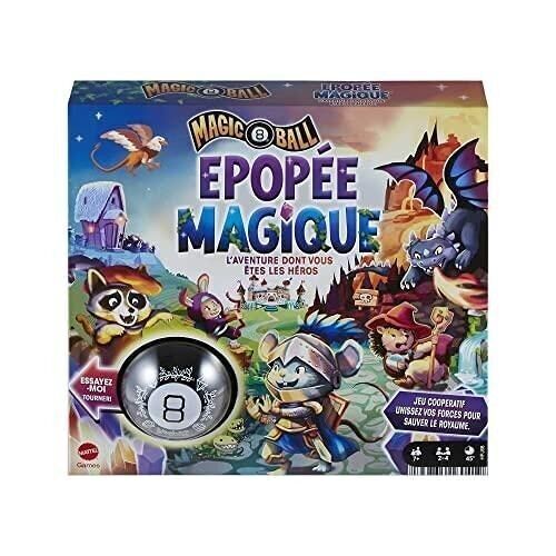 Mattel - réf : HPJ68 - Jeu de société Magic 8 Ball Epopée Magiques - Jeu De Coopération - De 2 À 4 Joueurs - Pour Toute La Famille