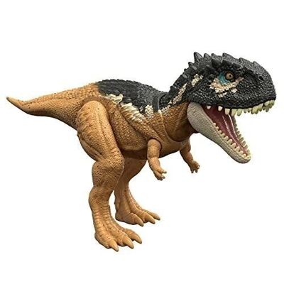 Mattel - ref: HDX37 - Jurassic World - Skorpiovenator figura articulada y sonora, Roaring Attack (33 cm)