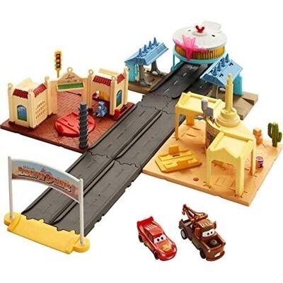 Mattel – Ref: HGV68 – Disney Pixar – Cars On The Road Boxset, Tour bei Radiator Spring – mit 2 Fahrzeugen und leuchtendem Countdown, Besuch in Radiator Springs, Lightning McQueen und Martin, Kinderspielzeug, ab 4 Jahren, HGV68