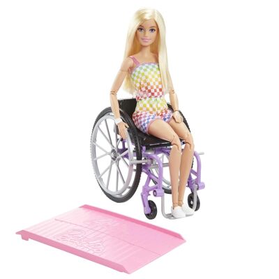 Mattel - ref: HJT13 - Barbie - Barbie Fashionistas e la sua sedia a rotelle e rampa, Fashion Doll