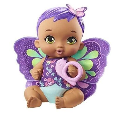 Mattel - ref: GYP11 - My Garden Baby - Baby Purple Butterfly drinks and pees - Doll 30 cm - from 3 years old