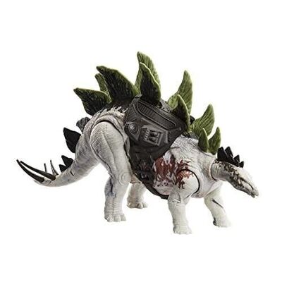 Mattel - ref: HLP24 - Jurassic World - Mega Action Stegosaurus - Articulated dinosaur figure - 18 cm high and 35 cm long - From 4 years old