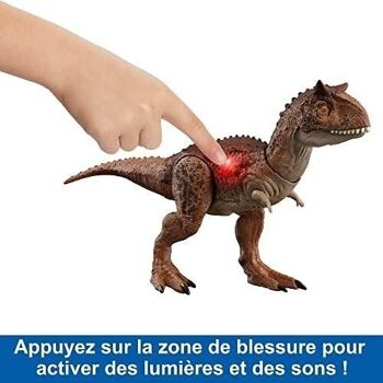 Mattel - réf : HND19 - Jurassic World -  Figurine Articulée Carnotauraus Morsures De Combat - Gamme  Attaque Ultime  - Dès 4 Ans 2