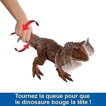 Mattel - réf : HND19 - Jurassic World -  Figurine Articulée Carnotauraus Morsures De Combat - Gamme  Attaque Ultime  - Dès 4 Ans 4