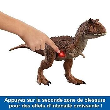 Mattel - réf : HND19 - Jurassic World -  Figurine Articulée Carnotauraus Morsures De Combat - Gamme  Attaque Ultime  - Dès 4 Ans 8