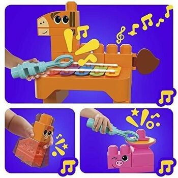 Mattel - réf : HPB46 - Mega Bloks - Les Musiciens De La Ferme - Coffret de construction 45 Pièces, 6 Partitions et 10 fonctions sensorielles incluses - De 1 À 3 ans 3