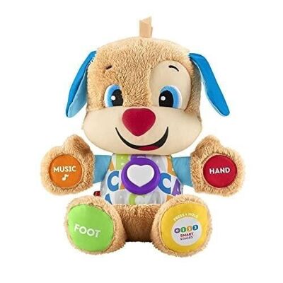 Mattel - ref: FPM44 - Fisher-Price - Rire et Eveil - Puppy Awakening Progressive - interactive plush, more than 75 songs and 3 levels of learning, French version, 6 months and over