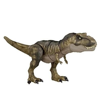 Mattel - ref: HDY55 - Jurassic World - T-Rex Extreme Bite - Figura Dinosaurio Articulada con Sonido 54,78 x 21,59 cm (Largo x Alto)