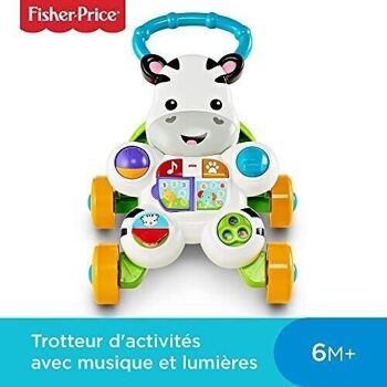 Mattel - réf : DLD96 - Fisher-Price - Mon Trotteur Zèbre Parlant pour apprendre à marcher avec musique et activités d'éveil. A partir de 6 mois. Version française. 2