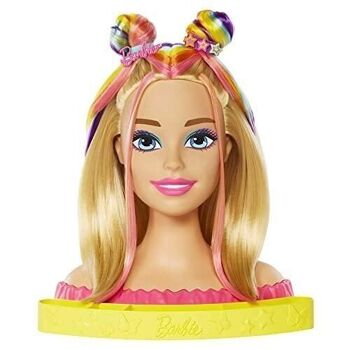 Mattel - réf : HMD78 - Barbie - Tête à Coiffer blonde avec mèches arc-en-cie - Dès 3 Ans 4