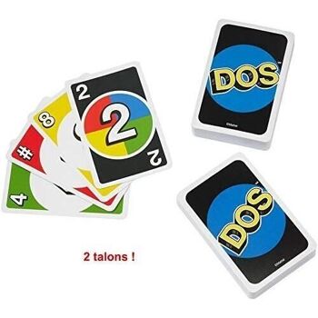 Mattel - réf : FRM36 - Jeu de cartes DOS de UNO, 108 cartes avec boîte en métal colorée, 2 à 10 joueurs - Individuellement ou par équipes. Dès 7 ans. 3