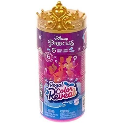 Mattel – Ref: HPR36 – Disney-Prinzessinnen – Puppensortiment der Color Reveal Series – 1 Minipuppe pro Tube – 6 Disney-Prinzessinnen zum Sammeln