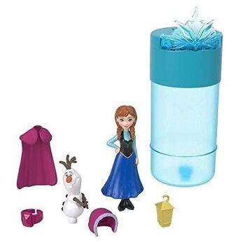 Mattel - réf : HPR35 - Disney Frozen - La Reine des Neiges - Coffret Color Reveal - 1 poupée de 9 cm et 3 sachets surprise par tube - 2 figurines dans 2 tenues diférentes à collectionner 4