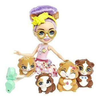 Mattel - réf : HHB84 - Enchantimals - Coffret Famille avec la Poupée Glee Cochon D’inde (15 Cm) et 4 Figurines d’animaux. 5