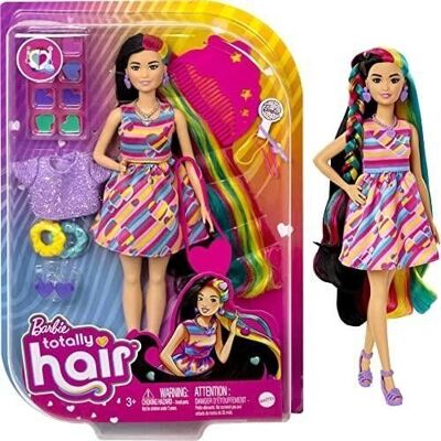 Mattel - réf : HCM90 - Barbie Ultra Chevelure -  Poupée 21,6 cm - thème Coeurs - 15 accessoires