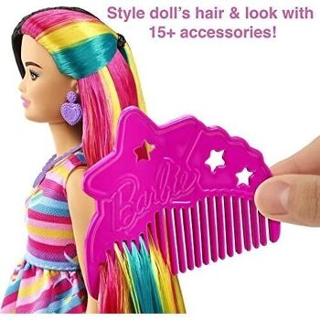 Mattel - réf : HCM90 - Barbie Ultra Chevelure -  Poupée 21,6 cm - thème Coeurs - 15 accessoires 3