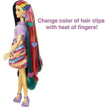 Mattel - réf : HCM90 - Barbie Ultra Chevelure -  Poupée 21,6 cm - thème Coeurs - 15 accessoires 5