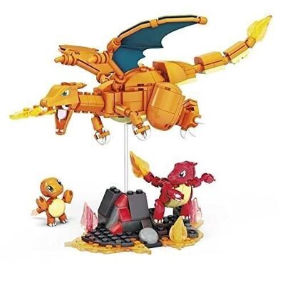 Mattel - ref: HFG06 - Mega Construx - Pokémon - Evoluzione di Charmander - Scatola Articolata Charmander, Reptincel e Charizard - 300 pezzi
