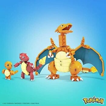 Mattel - réf : HFG06 - Mega Construx - Pokémon - Évolution de Salamèche - Coffret de Figurines Salamèche, Reptincel et Dracaufeu articulées - 300 pièces 3