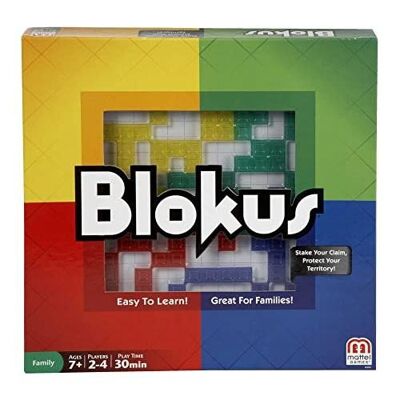 Mattel - Ref: BJV44 - Mattel Games Blokus, Family Board Game, Strategy Game for the Whole Family, Board Game, Less than a Minute to Learn the Rules