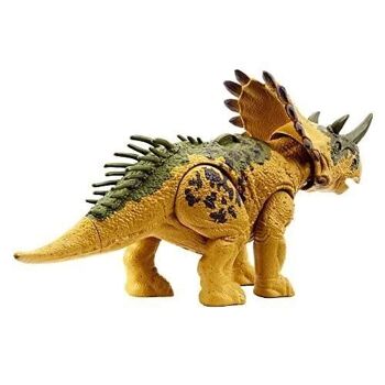 Mattel - réf : HLP19 - Jurassic World figurine articulée - Dinosaure Regaliceratops - Rugissement féroce avec son et attaque -13 cm de haut et 28 cm de long 5