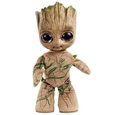 Mattel - ref: HJM23 - Marvel - Peluche Groot danzante e parlante (29 cm) ispirato alla serie "My name is Groot"