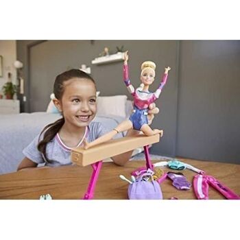 Mattel - réf : GJM72 - Barbie - Coffret Barbie Gymnastique - Avec poutre et accessoires 2