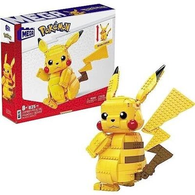 Mattel – Ref: FVK81 – MEGA – Pokémon – Riesen-Pikachu 30 cm, Konstruktionsspiel, 825 Teile – ab 8 Jahren