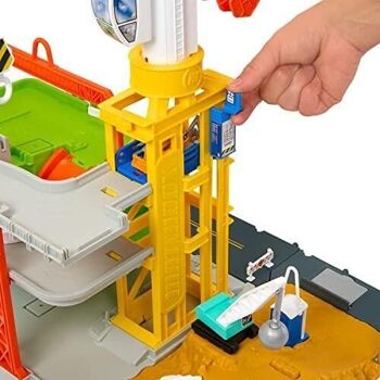 Mattel - réf : HPD63 - Matchbox - Coffret Chantier De Construction Action Drivers sonore et lumineux, avec grue 51 cm et accessoires.  A Partir De 3 Ans 5