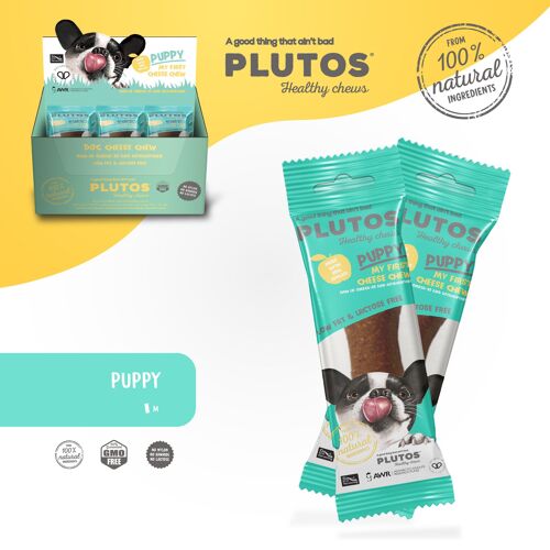 Dog chews treats - PLUTOS Puppy "My first cheese chew" 100% natural, dog treats, dental chews, puppy chews, dog chew, yak, himalayan, protein chew, pet food, pet supplies, pet stores