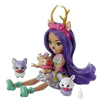 Mattel - réf : HLK84 - Enchantimals - Coffrets Meilleurs Amis Des Bébés, Petite poupée, Figurine amie, 3 bébés animaux et accessoires 9