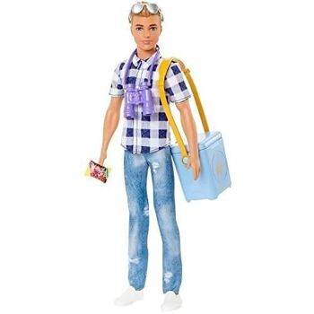Mattel - réf : HHR66 - Barbie -  Ken Camping avec chemise à carreaux, jean effet usé et baskets blanches - Poupée mannequin 10