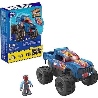 Mattel - ref: HMM49 - Mega Hot Wheels Monster Truck - Juego de monstruos Smash-und Crash Race Ace