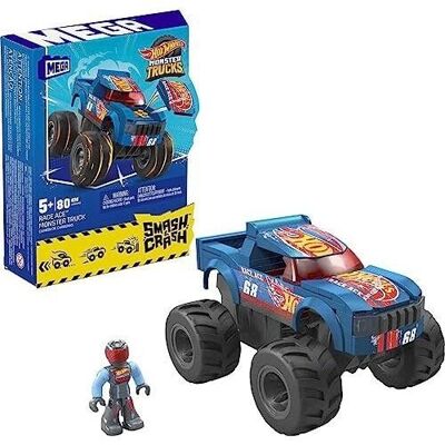 Mattel – Ref: HMM49 – Mega Hot Wheels Monster Truck – Smash-und Crash Race Ace Monster-Set