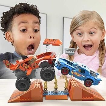 Mattel - réf : HKF88 - MEGA Hot Wheels - Coffret de Construction de 226 pièces Hot Wheels Parcours Tiger Shark Chocs et Fracas  7