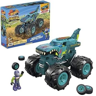Mattel – Ref: HDJ95 – Mega – Hot Wheels Box – Monster Truck Mega Wrex – Bausteine 187 Teile