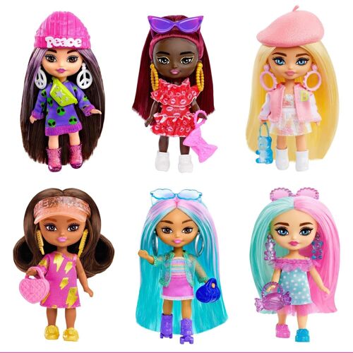 Mattel - réf : HLN44 - Barbie -  Mini Barbie Extra - Poupée mannequin - Assortiment