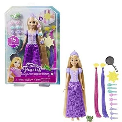 Mattel - réf : HLW18 - Disney Princesses - Poupée Raiponce Chevelure féerique .