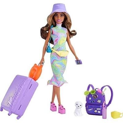 Mattel - ref: HKB05 - Barbie - Teresa travel box - with doll and puppy
