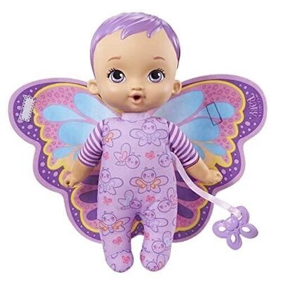 Mattel – Ref: HBH39 – My Garden Baby – Mon Premier Bébé Papillon 23 cm lila – Babypuppe ab 18 Monaten