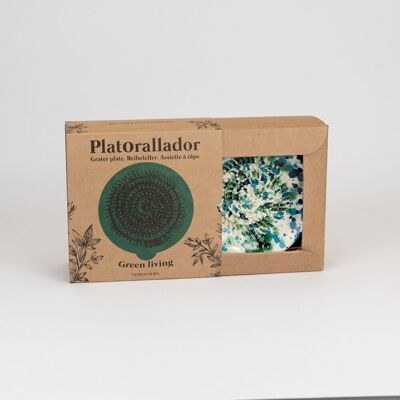 Plato de cerámica rallador de verduras / Con caja, CORAL