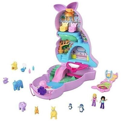 Mattel - réf : HKV50 - Polly Pocket - Sac surprises Kangourou - Coffret Mini-Figurines -Dès 4 ans