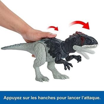 Mattel - réf : HLP17 - Jurassic World - Figurine dinosaure articulée Eocarcharia-  Rugissement Féroce avec Son et Attaque - Taille Moyenne 3