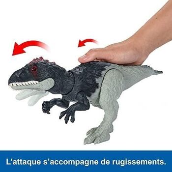 Mattel - réf : HLP17 - Jurassic World - Figurine dinosaure articulée Eocarcharia-  Rugissement Féroce avec Son et Attaque - Taille Moyenne 4