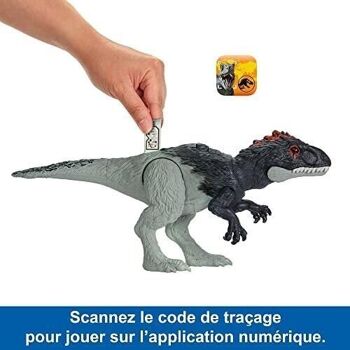 Mattel - réf : HLP17 - Jurassic World - Figurine dinosaure articulée Eocarcharia-  Rugissement Féroce avec Son et Attaque - Taille Moyenne 5