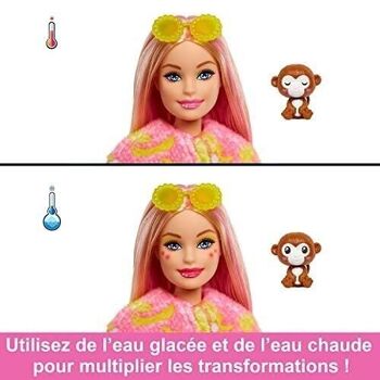 Mattel - réf : HKR01 - Barbie - Poupée Cutie Reveal Série Jungle avec costume de singe en peluche - Poupée mannequin 3