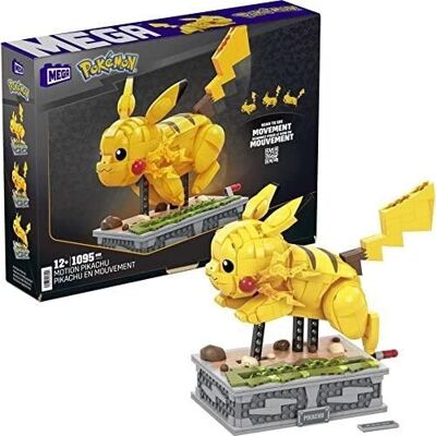 Mattel – Ref: HGC23 – MEGA Pokémon – Bewegliches Pikachu – Konstruktionsspielzeug – 1095 Teile – ab 12 Jahren