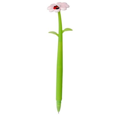 Bolígrafo Flexible Flor con mariquita