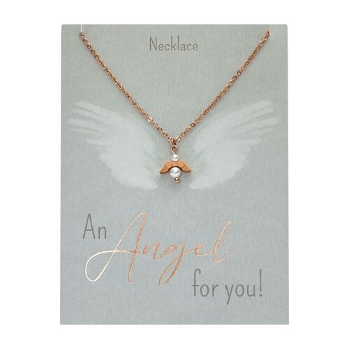 Necklace-"An Angel for you"-rose gold pl.