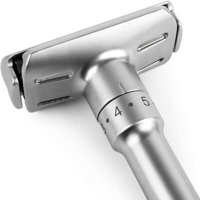 The Personal Barber Adjustable Safety Razor - Silver